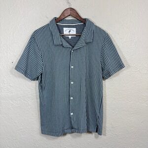 Free Planet Camp Shirt Large Button Knit 100% Cotton Lost in Paradise Resort Eco